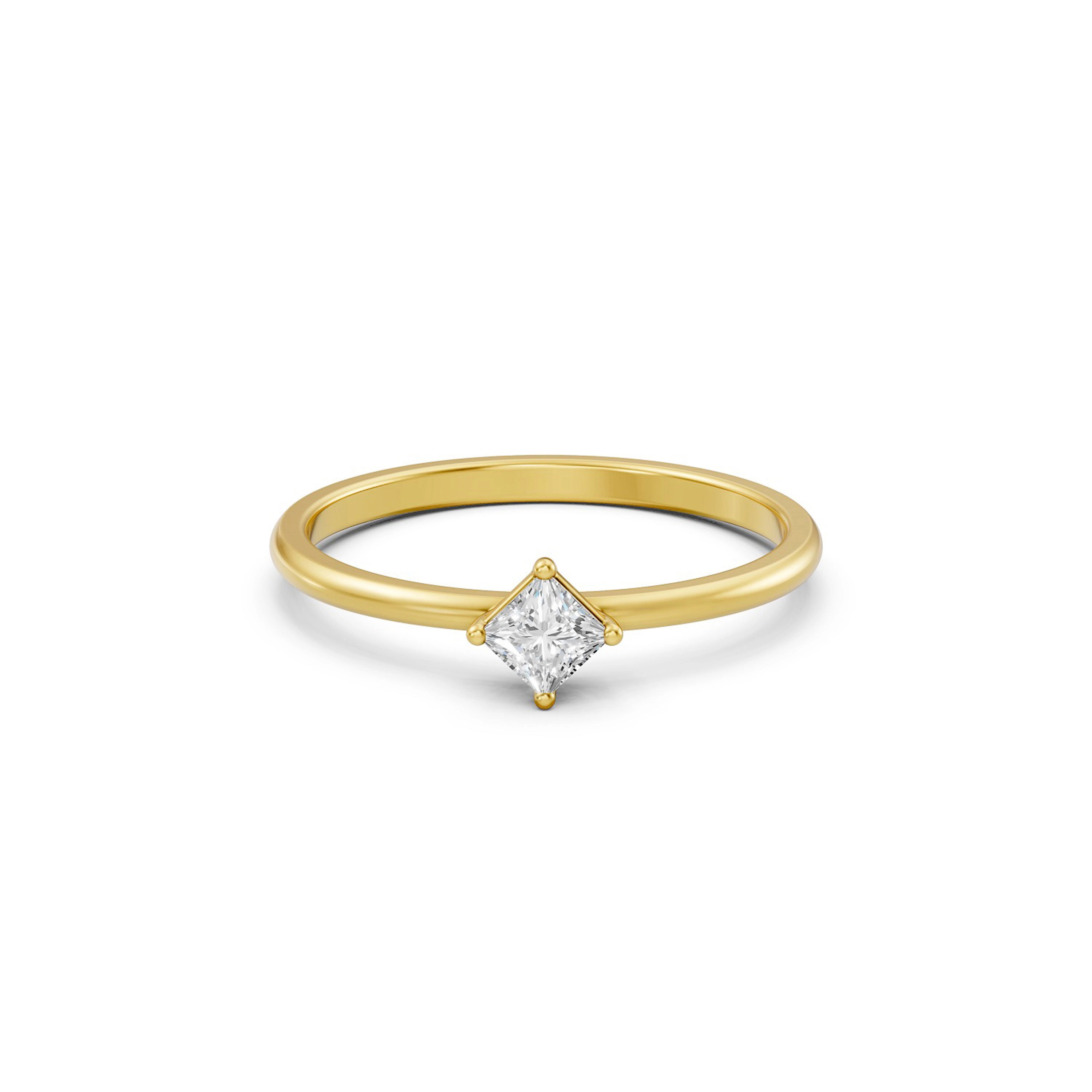 Dia Princess Natural Diamond Solitaire Ring For Women