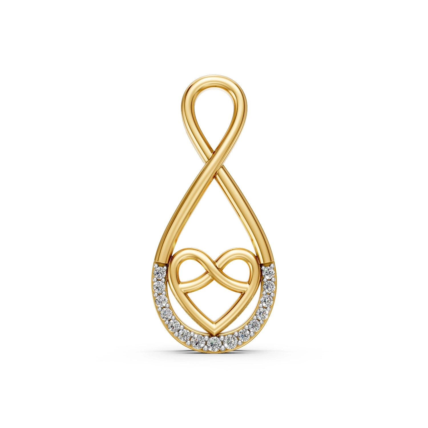 Natural Diamond Infinity Heart Pendant